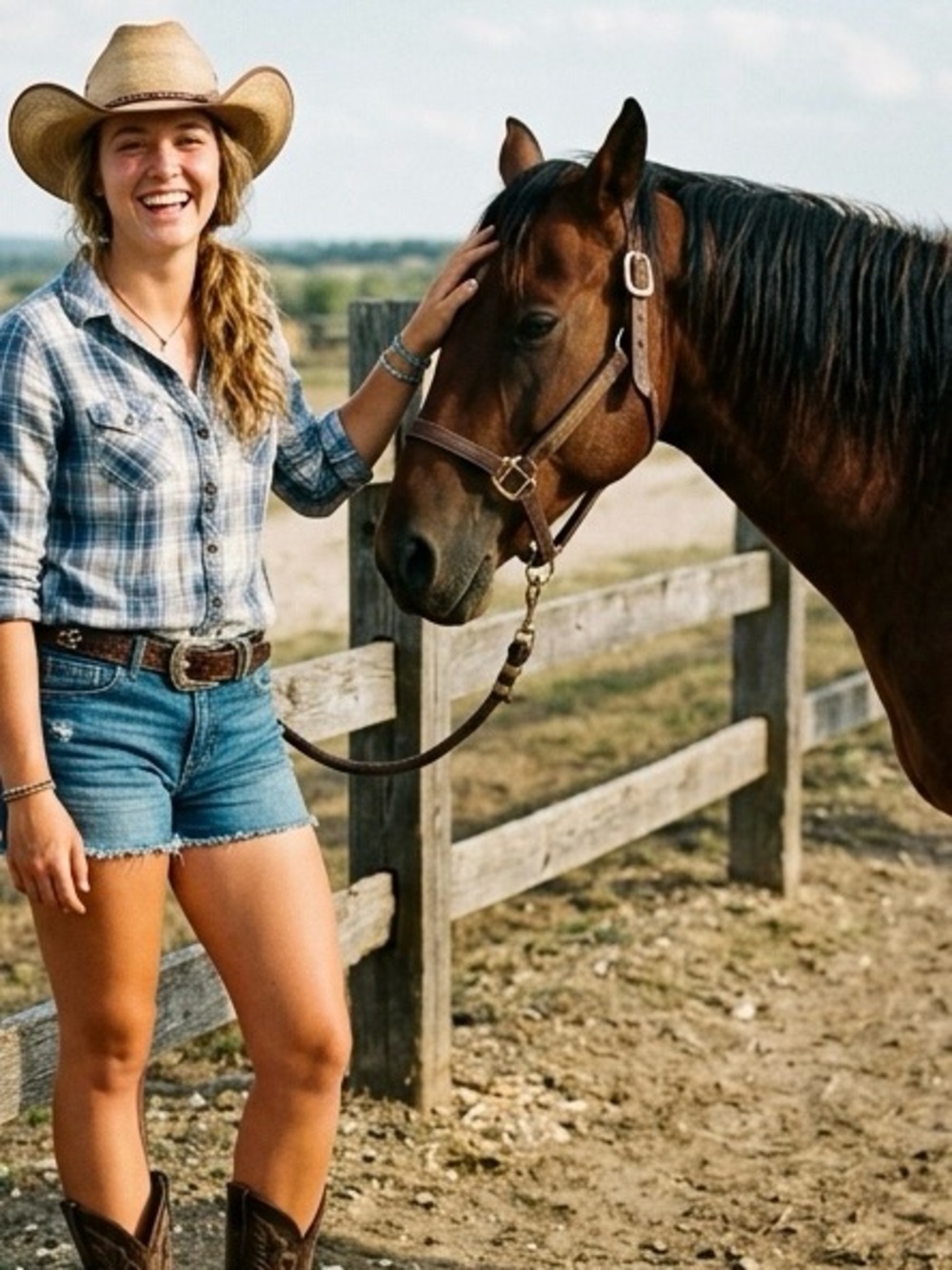 George Light Blue Distressed Denim Shorts